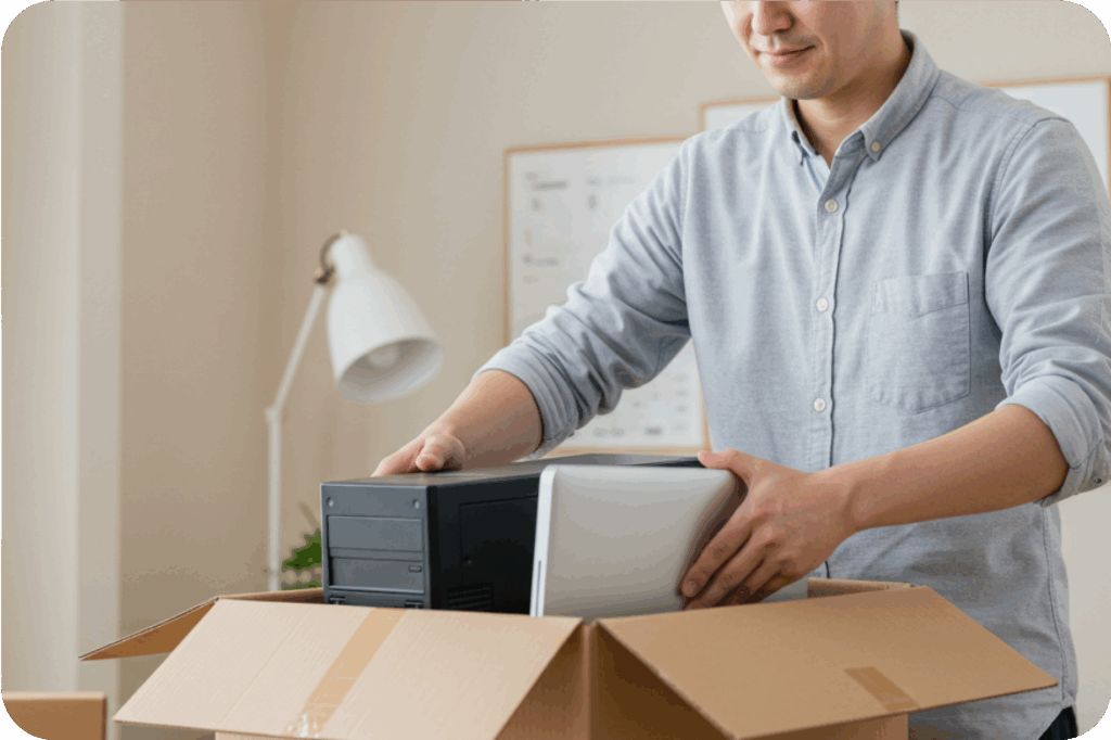 箱に詰めて送るだけ